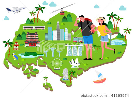 Trip to East asia, Travel Landmarks Vector Illustration 005 41165974
