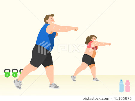 Doing exercises to lose Weight, health care concept illustration 015 41165975