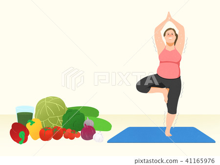 Doing exercises to lose Weight, health care concept illustration 010 41165976