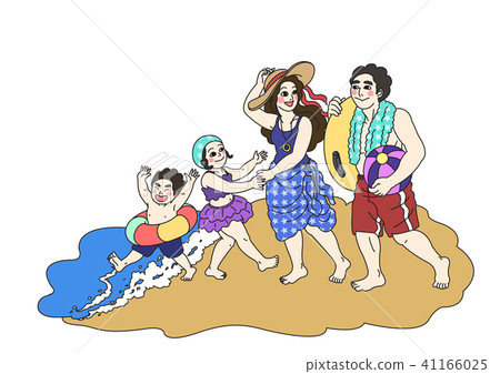 harmonious family Life, a lovely family vector illustration 002 41166025