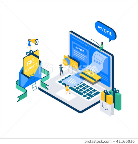 Vector Flat 3d Web Isometric E Commerce Stock Illustration