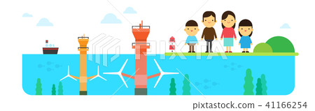 Green Energy Technology, save the earth concept flat design. environment energy industry Vector Illustration 006 41166254