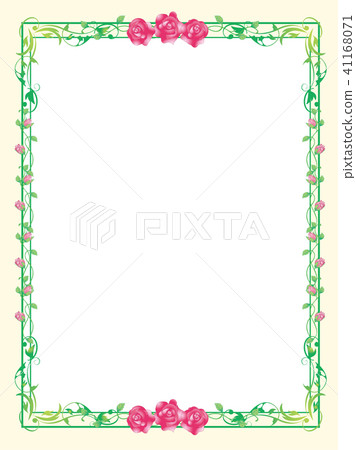 Rose decoration ruler | Green box ruler | Illustration material Simple gilt decorative ruler | Baroque art · Art deco style | Vector 41168071