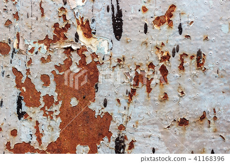 Painted iron surface rusty spot metal corrosion 41168396