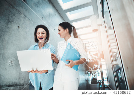 Female business partners having fun Female business partners having fun 41168652