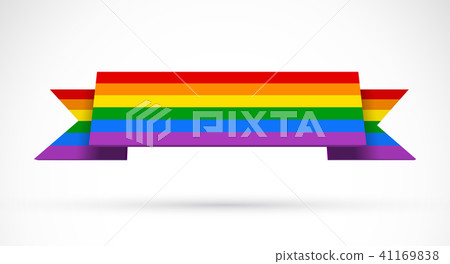 Gay pride banner with rainbow colored flag for Pride Month 41169838