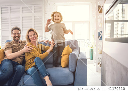 Lovely family are spending free time together at home 41170310
