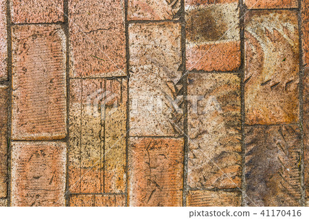 Wall of big brown bricks, close up 41170416
