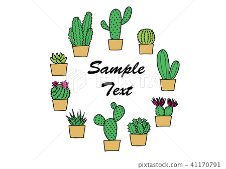 Cacti frame (color) 41170791