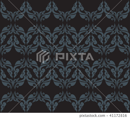 Swirl Floral Wing Traditional Thai Artwork Pattern 41172816