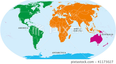 Four continents world map 41173027