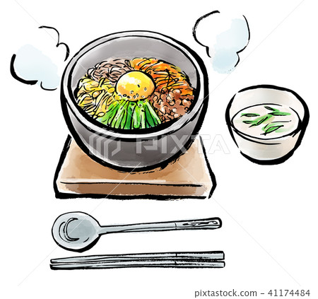 Brush stroked food stone-grilled bibimbap 41174484