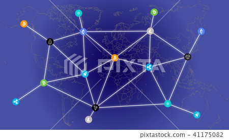 World cryptocurrency decentralized blockchain net 41175082