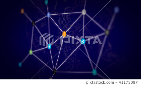 Cryptocurrency decentralized blockchain connection 41175087
