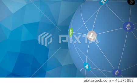 Blockchain cryptocurrency decentralized globe net 41175092