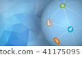 Blockchain cryptocurrency polygonal concept  41175095