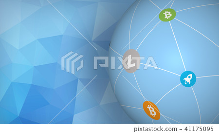 Blockchain cryptocurrency polygonal concept  41175095
