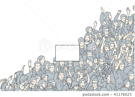 People with blank sign protest illustration 41176025