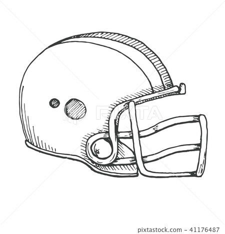 Sketch of sports helmet isolated on background. 41176487
