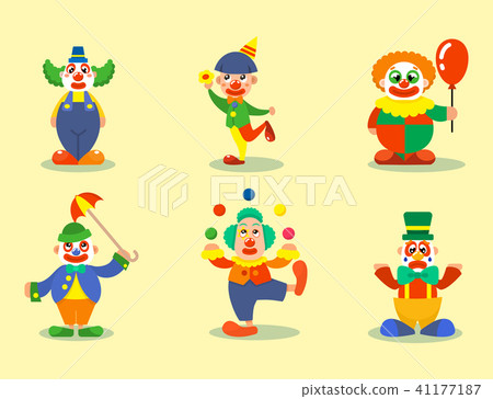 Clown vector circus man characters performer carnival actor makeup clownery juggling clownish human 41177187