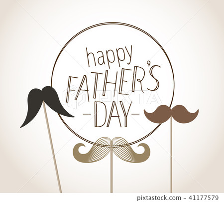 Happy fathers day greeting card with mustache - Stock Illustration ...