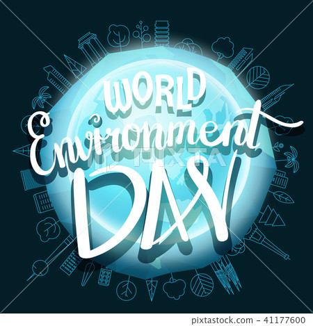 World environment day hand lettering design 41177600