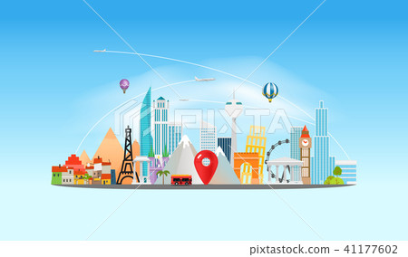 Around the wotld concept. Travel destination 41177602