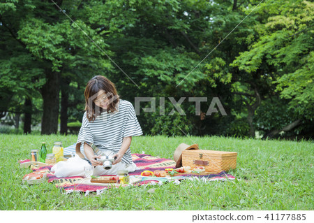 Picnic female leisure park lunch 41177885