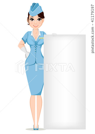 Stewardess in professional uniform 41179197