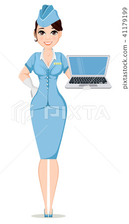Stewardess in professional uniform 41179199