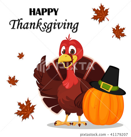 Thanksgiving greeting card with a turkey bird Thanksgiving greeting card with a turkey bird 41179207