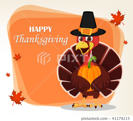 Thanksgiving greeting card with a turkey bird - Stock Illustration ...