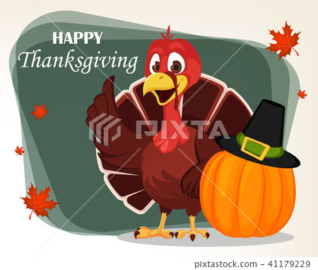 Thanksgiving greeting card with a turkey bird - Stock Illustration ...