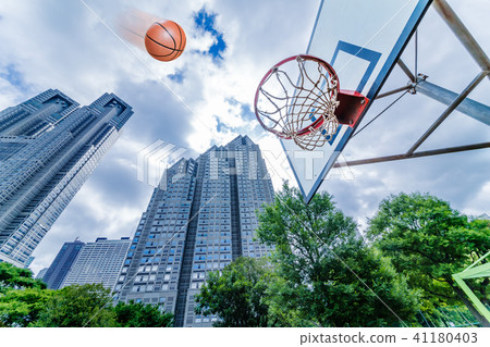 Outdoor basketball court 41180403