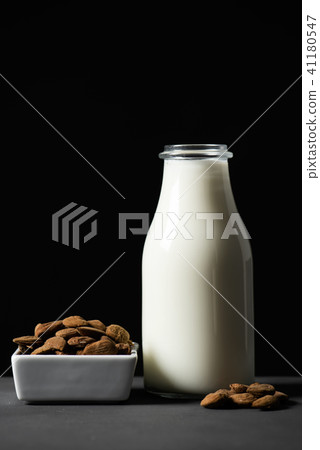 almonds and almond milk almonds and almond milk 41180547