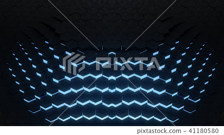 3D render VJ hexagon glow digital background 3D render VJ hexagon glow digital background 41180580