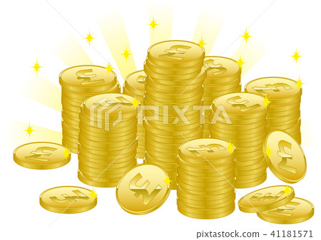 Vector illustration design Coin pound £ gold pile 41181571