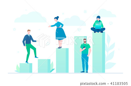 Business growth - flat design style colorful illustration 41183505