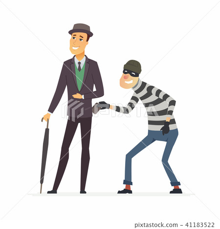 Pickpocket stealing wallet - cartoon people characters illustration 41183522