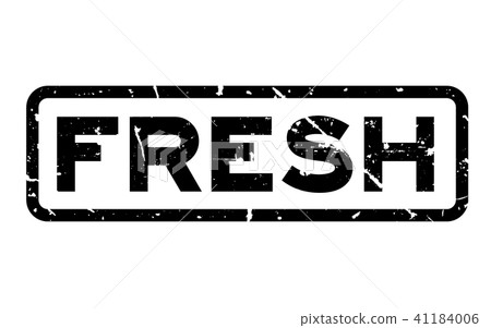 Grunge black  fresh word square rubber seal stamp 41184006