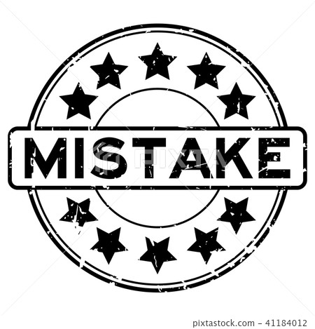 Grunge black mistake word round rubber seal stamp 41184012