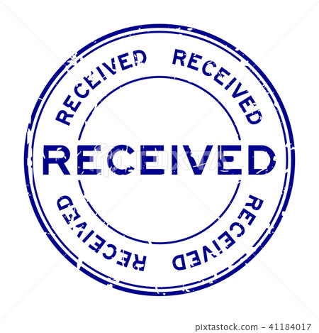 grunge blue received round rubber seal stamp grunge blue received round rubber seal stamp 41184017