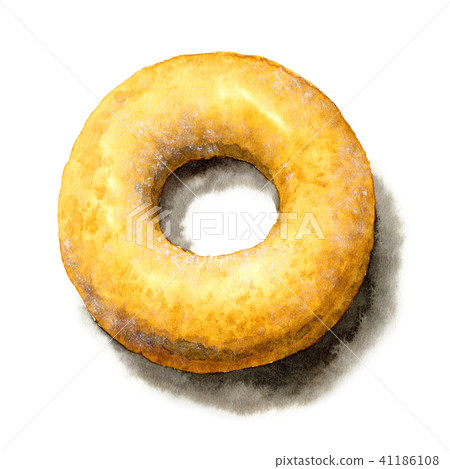 Sugar donut drawn with watercolor Sugar donut drawn with watercolor 41186108