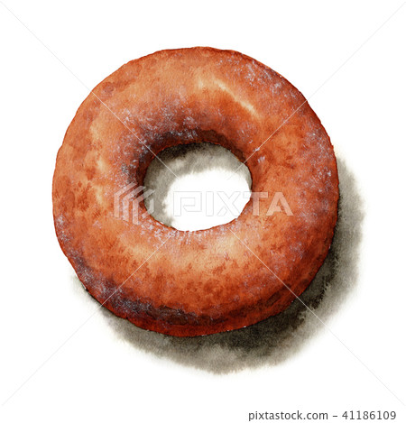 Sugar donut drawn with watercolor Sugar donut drawn with watercolor 41186109