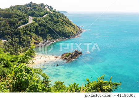 View on Yanui beach from mountains 41186305