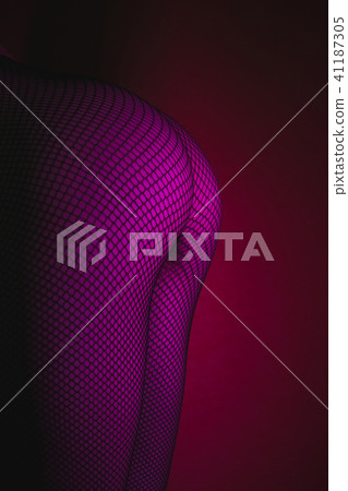 Sensual naked woman in tights in neon Sensual naked woman in tights in neon 41187305