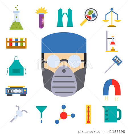 Lab vector chemical test medical laboratory scientific biology science chemistry icons illustration. 41188898