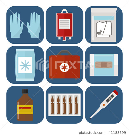 Ambulance icons medicine health emergency hospital urgent pharmacy medical support paramedic 41188899