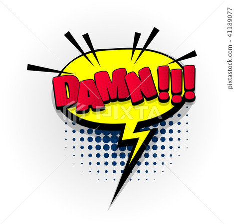damn shit aggressive comic book text pop art 41189077