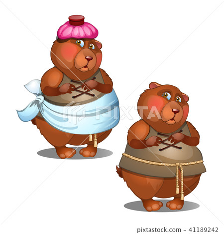 Healthy and diseased hamster isolated on white background. Vector cartoon close-up illustration. Healthy and diseased hamster isolated on white background. Vector cartoon close-up illustration. 41189242